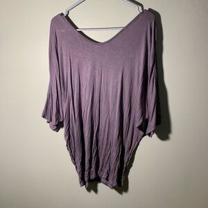 Gray-purple dolman batwing shirt